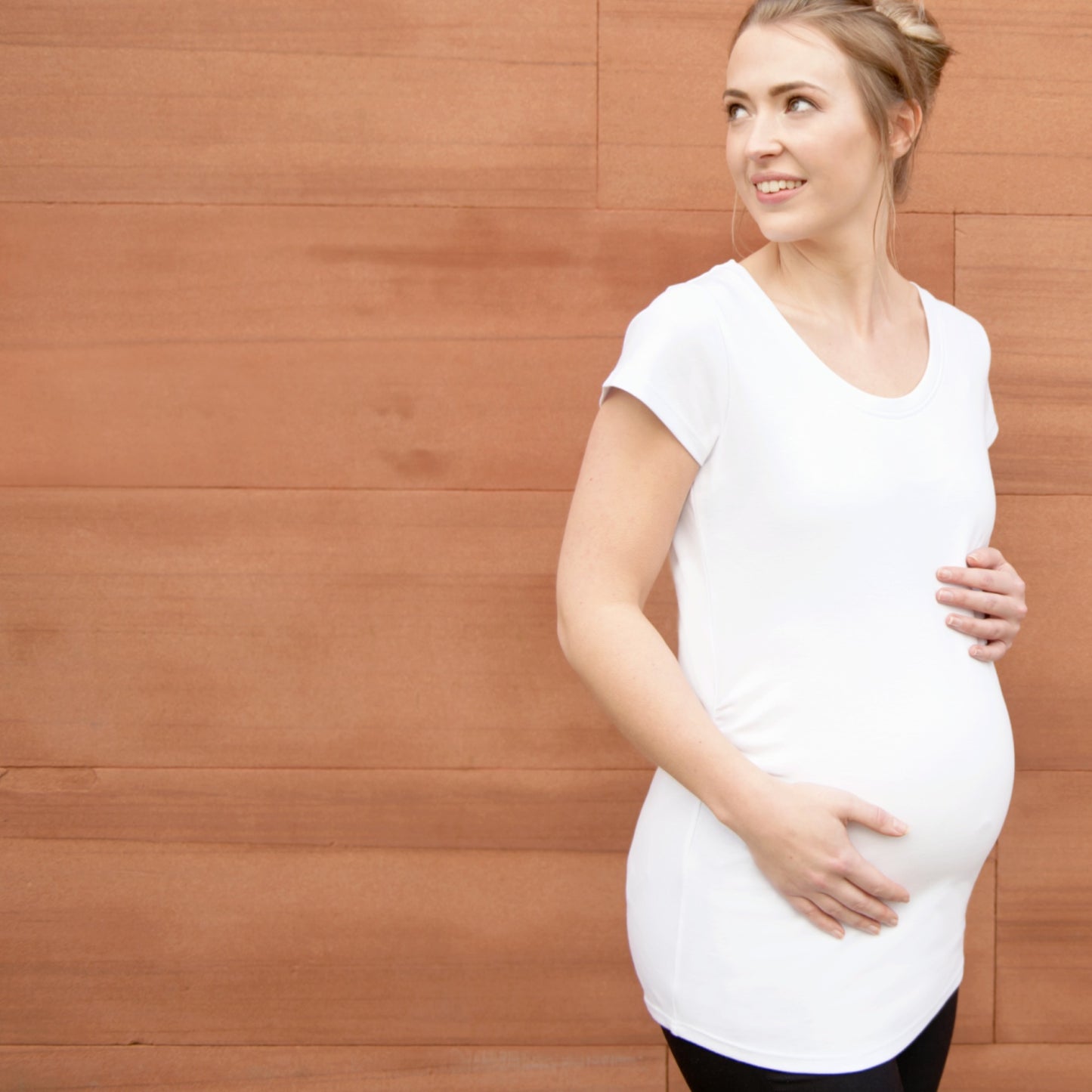 Plain White Maternity Top in Organic Cotton