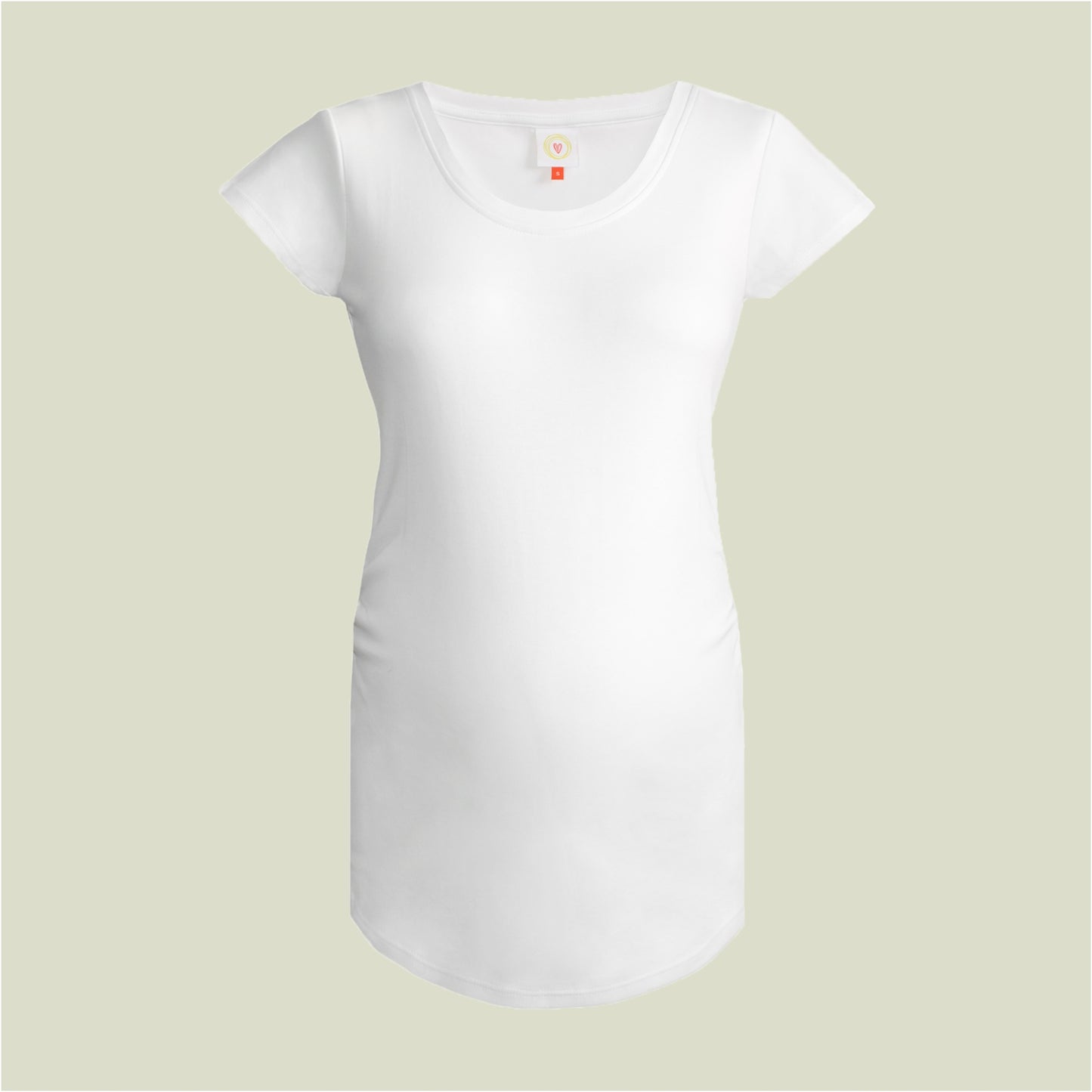 Plain White Maternity Top in Organic Cotton