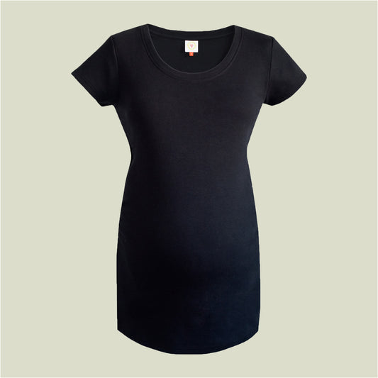 Soft black pregnancy top made from sustainable cotton