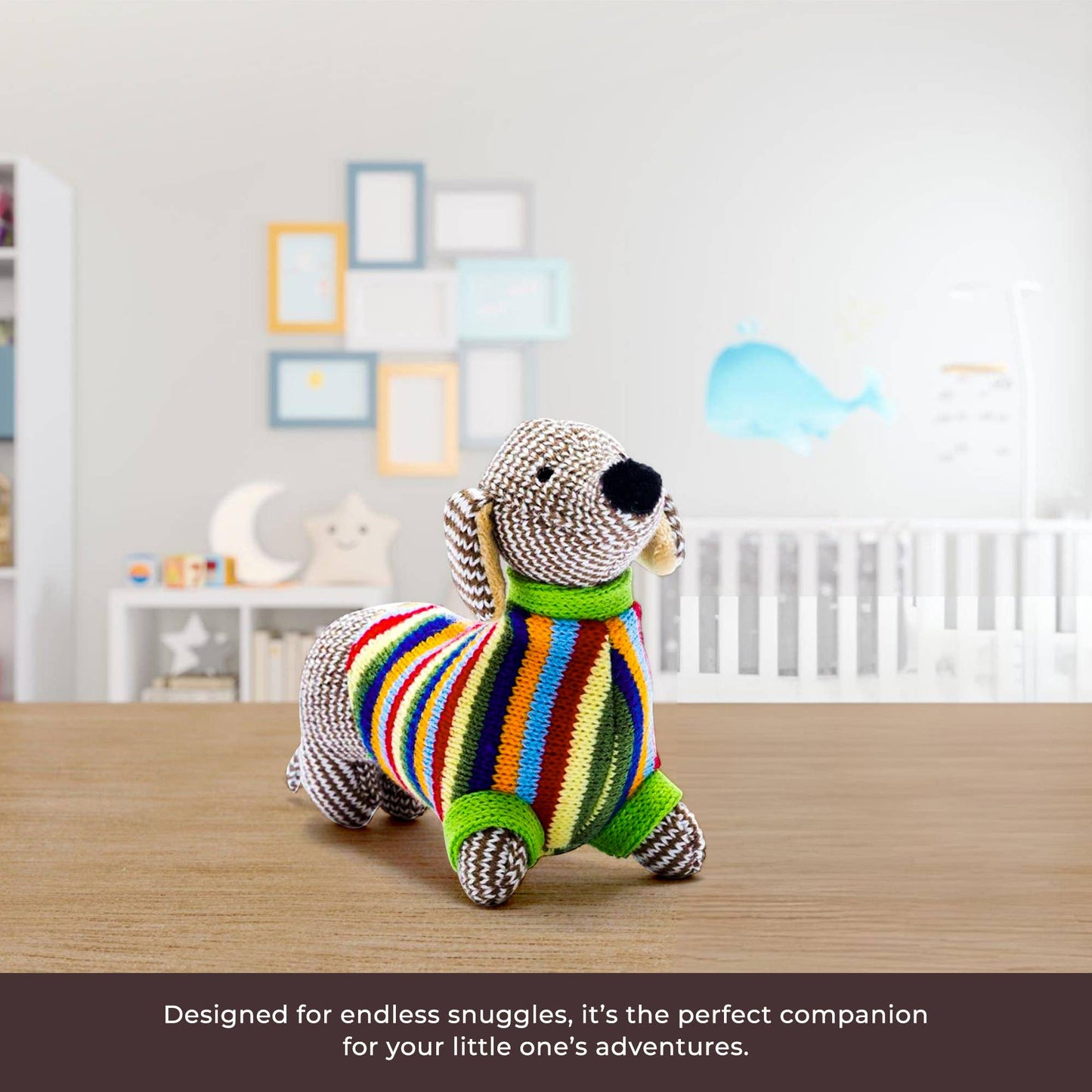 Knitted Sausage Dog Baby Rattle – Newborn & Baby Gift