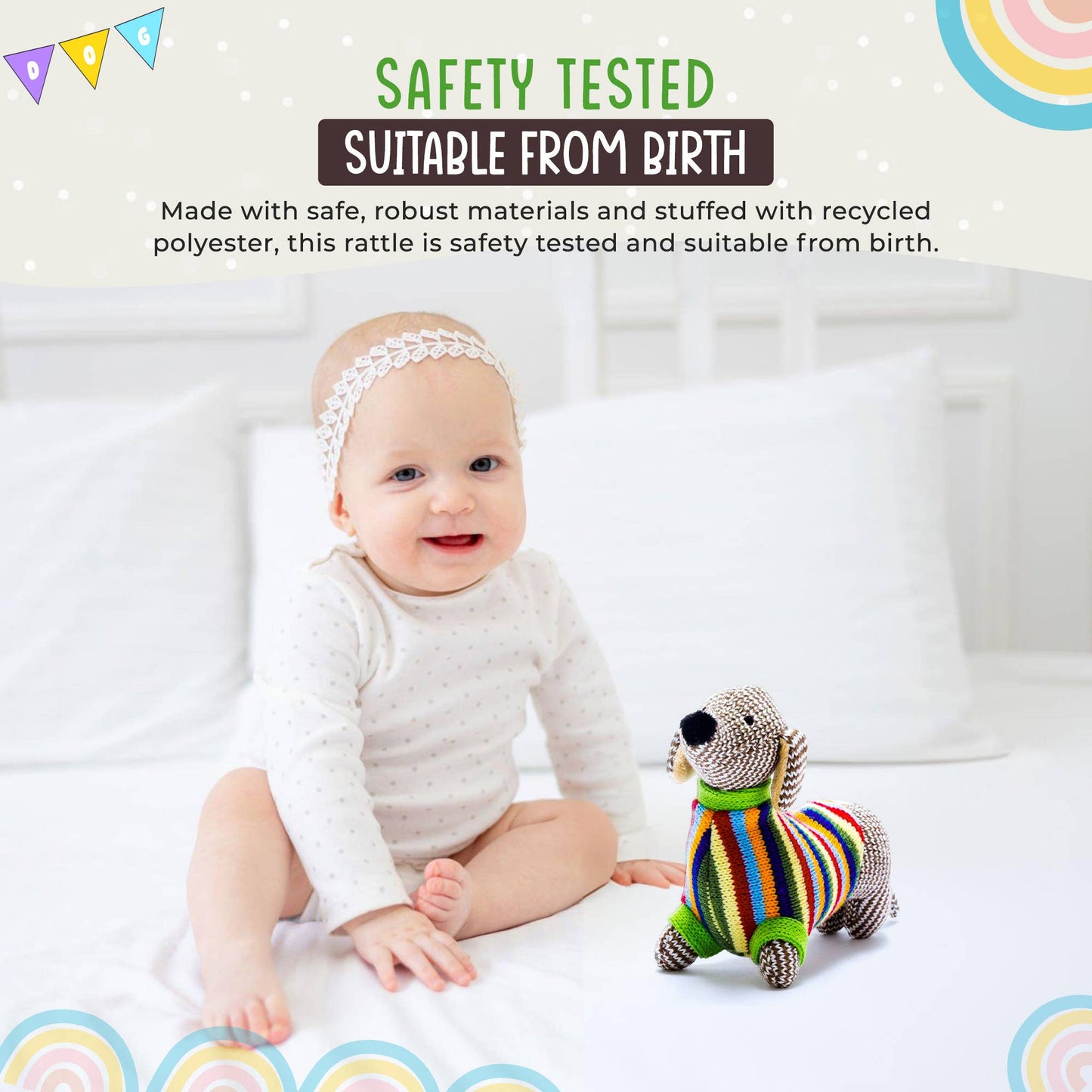 Knitted Sausage Dog Baby Rattle – Newborn & Baby Gift