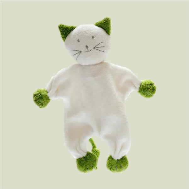 Organic Cotton Comforter - Green and white Cat