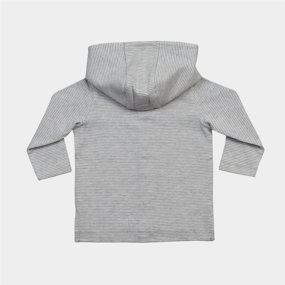 Grey and white striped hoodie