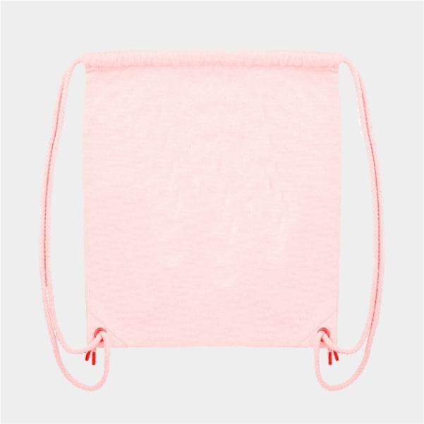 Eco-friendly pink recycled drawstring bag for children – perfect for nursery, school or PE kit