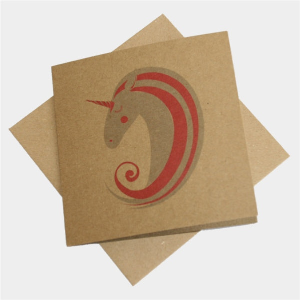 Unicorn Card - Eco-Friendly Kraft Card