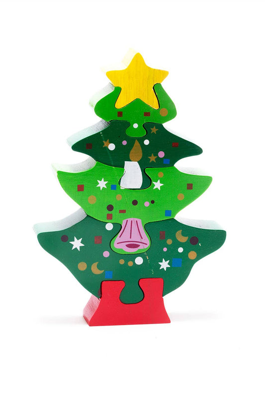 Wooden Christmas Tree Puzzle – Fair Trade, Handmade & Eco-Friendly Toddler Toy