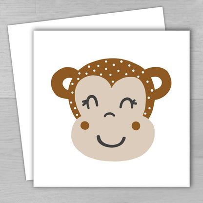 Eco-Friendly Children’s Card – Brown Monkey Design