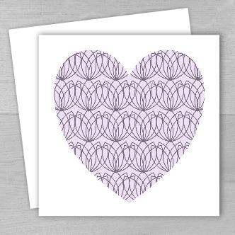 Purple Heart Card -  Heart design on Recycled Card