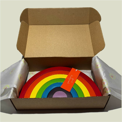 Natural Rubber Rainbow Baby Toy – Teether, Bath Toy & Sensory Play | Eco-Friendly & Montessori-Inspired